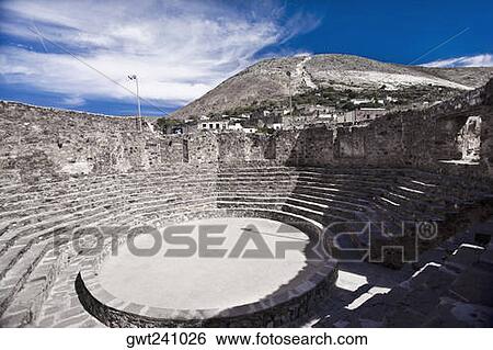 High angle view of old ruins of an amphitheater, Real De Catorce, San Luis Potosi, Mexico View Large Photo Image Stock Photograph - High angle view of old ruins of an amphitheater, Real De Catorce, San Luis Potosi, Mexico. Fotosearch