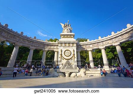 Low angle view of a monument in front of colonnade, Hemiciclo a Benito Juarez, Mexico city, Mexico View Large Photo Image Stock Photography - Low angle view of a monument in front of colonnade, Hemiciclo a Benito Juarez, Mexico city, Mexico. Fotosearch