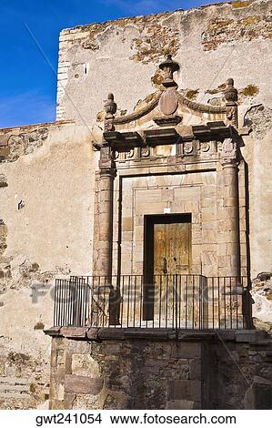Viejo, ruinas, de, un, edificio, verdadero, de, catorce, san, luis