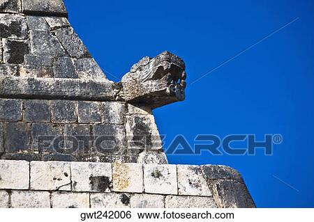 Low angle view of old ruins of a temple, Temple of the Jaguars, Chichen Itza, Yucatan, Mexico View Large Photo Image Stock Photograph - Low angle view of old ruins of a temple, Temple of the Jaguars, Chichen Itza, Yucatan, Mexico. Fotosearch