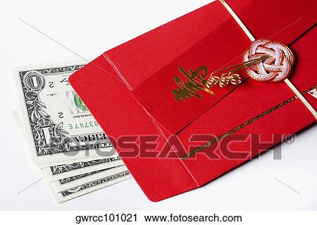Close-up of US paper currency with a red envelope View Large Photo Image Stock Image - Close-up of US paper currency with a red envelope. Fotosearch