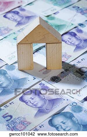 Model house on paper currency View Large Photo Image Stock Image - Model house on paper currency. Fotosearch