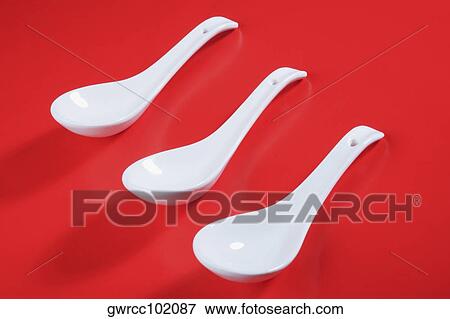 Close-up of Chinese soup spoons View Large Photo Image Stock Photo - Close-up of Chinese soup spoons. Fotosearch
