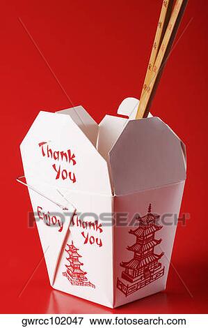 Close Up Of Chopsticks In A Chinese Takeout Box Stock Photo Gwrcc1047 Fotosearch