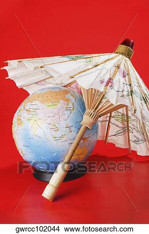 Globe covered by parasol View Large Photo Image Picture - Globe covered by parasol. Fotosearch