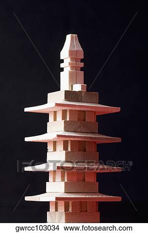 Close-up of a pagoda model View Large Photo Image Picture - Close-up of a pagoda model. Fotosearch