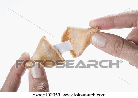 Close-up of a person's hand holding fortune cookie View Large Photo Image Stock Image - Close-up of a person's hand holding fortune cookie. Fotosearch