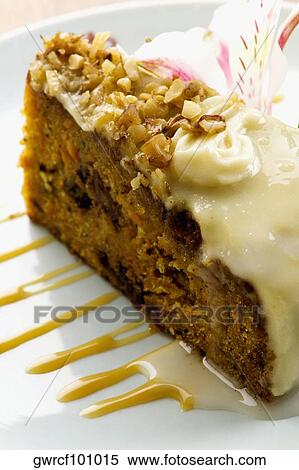 Stock Photography - Close-up of a chocolate cake served in a plate. Fotosearch