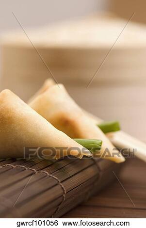 Close-up of vegetarian samosas View Large Photo Image Stock Photograph - Close-up of vegetarian samosas. Fotosearch