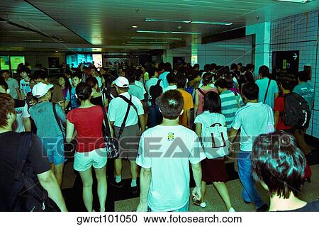 Commuters at a subway station, Shanghai, China View Large Photo Image Stock Image - Commuters at a subway station, Shanghai, China. Fotosearch