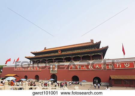 Facade of a building, Tiananmen Gate Of Heavenly Peace, Tiananmen Square, Beijing, China View Large Photo Image Stock Image - Facade of a building, Tiananmen Gate Of Heavenly Peace, Tiananmen Square, Beijing, China. Fotosearch