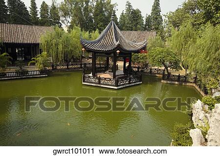Gazebo in a garden, Yu Yin Shan Fang, Panyu, Guangzhou, Guangdong Province, China View Large Photo Image Stock Image - Gazebo in a garden, Yu Yin Shan Fang, Panyu, Guangzhou, Guangdong Province, China. Fotosearch