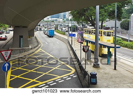 Road marking under an overpass, Des Voeux Road, Hong Kong Island, China View Large Photo Image Stock Image - Road marking under an overpass, Des Voeux Road, Hong Kong Island, China. Fotosearch