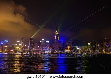Picture - Skyscrapers at the waterfront, Victoria Harbor, Hong Kong Island, Hong Kong, China. Fotosearch