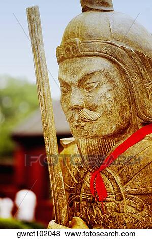 Close-up of a statue, Dai Temple, Mt Tai, Tai'an, Shandong Province, China View Large Photo Image Stock Photo - Close-up of a statue, Dai Temple, Mt Tai, Tai'an, Shandong Province, China. Fotosearch