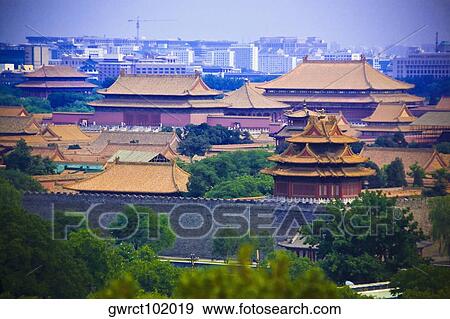 High angle view of a palace, Forbidden City, Beijing, China View Large Photo Image Stock Photo - High angle view of a palace, Forbidden City, Beijing, China. Fotosearch