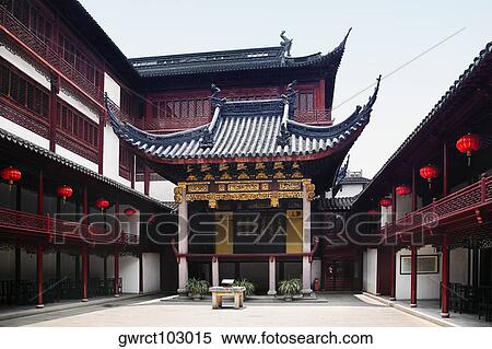 Courtyard of a building, Yu Yuan Gardens, Shanghai, China View Large Photo Image Stock Photography - Courtyard of a building, Yu Yuan Gardens, Shanghai, China. Fotosearch