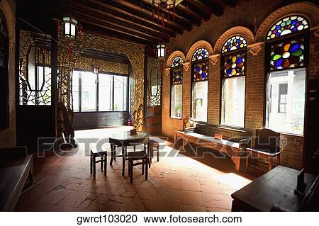 Interiors of a pavilion, Yu Yin Shan Fang, Panyu, Guangzhou, Guangdong Province, China View Large Photo Image Stock Image - Interiors of a pavilion, Yu Yin Shan Fang, Panyu, Guangzhou, Guangdong Province, China. Fotosearch