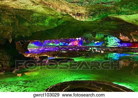 Rock formations in a cave, Lotus cave, XingPing, Yangshuo, Guangxi Province, China View Large Photo Image Stock Photo - Rock formations in a cave, Lotus cave, XingPing, Yangshuo, Guangxi Province, China. Fotosearch