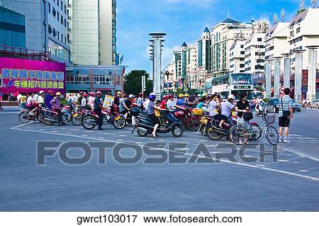 Traffic on the road, Guilin, Guangxi Province, China View Large Photo Image Stock Photo - Traffic on the road, Guilin, Guangxi Province, China. Fotosearch