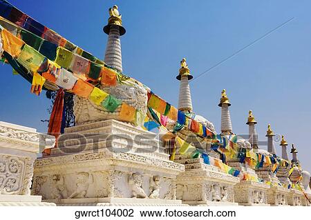 Buntings on a temple, HohHot, Inner Mongolia, China View Large Photo Image Stock Image - Buntings on a temple, HohHot, Inner Mongolia, China. Fotosearch