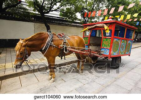Horse cart on the road, Qufu, Shandong Province, China View Large Photo Image Stock Image - Horse cart on the road, Qufu, Shandong Province, China. Fotosearch