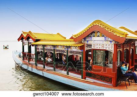 Tourists in a tourboat, Kunming Lake, Summer Palace, Beijing, China View Large Photo Image Stock Photo - Tourists in a tourboat, Kunming Lake, Summer Palace, Beijing, China. Fotosearch