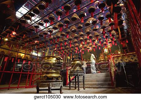Interiors of a temple, Man Mo Temple, Hong Kong, China View Large Photo Image Stock Image - Interiors of a temple, Man Mo Temple, Hong Kong, China. Fotosearch