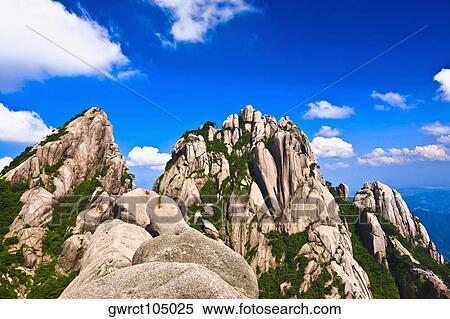 Low angle view of a mountain, Huangshan Mountains, Anhui Province, China View Large Photo Image Stock Photography - Low angle view of a mountain, Huangshan Mountains, Anhui Province, China. Fotosearch