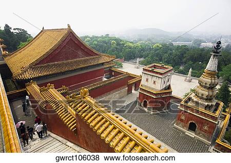 High angle view of tourists in a palace, Four Great Regions, Summer Palace, Beijing, China View Large Photo Image Stock Photo - High angle view of tourists in a palace, Four Great Regions, Summer Palace, Beijing, China. Fotosearch
