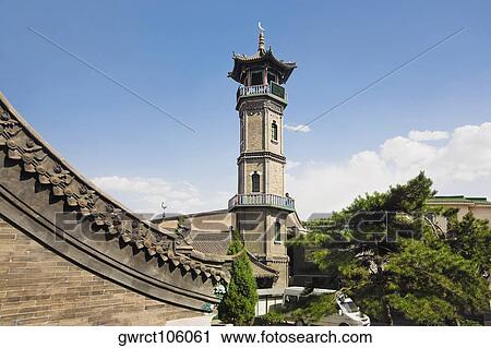 Low angle view of a mosque, Great Mosque, Hohhot, Inner Mongolia, China View Large Photo Image Stock Image - Low angle view of a mosque, Great Mosque, Hohhot, Inner Mongolia, China. Fotosearch