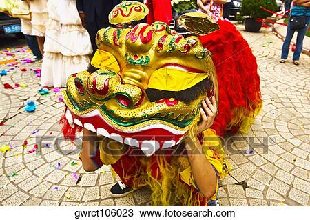 Person in Chinese dragon costume, Qingdao, Shandong Province, China View Large Photo Image Stock Image - Person in Chinese dragon costume, Qingdao, Shandong Province, China. Fotosearch