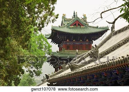 High section view of a temple, Shaolin Monastery, Henan Province, China View Large Photo Image Stock Photo - High section view of a temple, Shaolin Monastery, Henan Province, China. Fotosearch