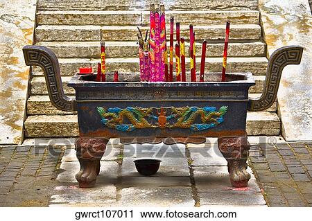 Incenses in a container, Dai Temple, Mt Tai, Tai'an, Shandong Province, China View Large Photo Image Stock Image - Incenses in a container, Dai Temple, Mt Tai, Tai'an, Shandong Province, China. Fotosearch