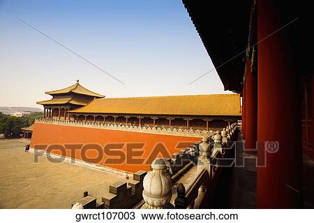 Railing with colonnade in a building, Forbidden City, Beijing, China View Large Photo Image Stock Image - Railing with colonnade in a building, Forbidden City, Beijing, China. Fotosearch