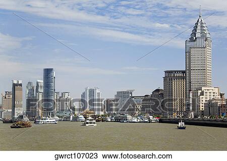 Skyscrapers in a city, Lujiazui, The Bund, Shanghai, China View Large Photo Image Stock Image - Skyscrapers in a city, Lujiazui, The Bund, Shanghai, China. Fotosearch