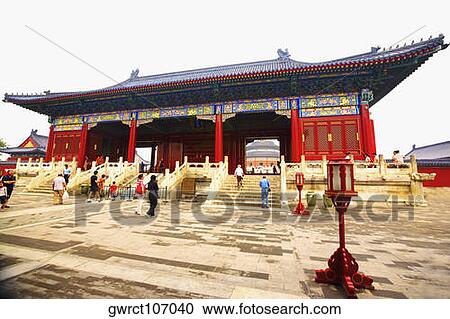 Tourists at a temple, Temple Of Heaven, Beijing, China View Large Photo Image Stock Image - Tourists at a temple, Temple Of Heaven, Beijing, China. Fotosearch