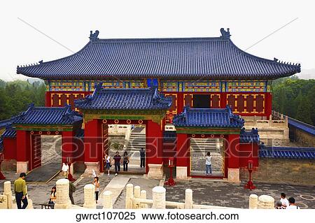 Tourists at a temple, Temple Of Heaven, Beijing, China View Large Photo Image Stock Photography - Tourists at a temple, Temple Of Heaven, Beijing, China. Fotosearch