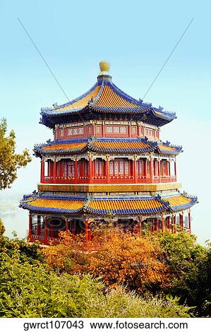 Trees in front of a pagoda, Tower of Buddha Fragrance, Summer Palace, Beijing, China View Large Photo Image Stock Image - Trees in front of a pagoda, Tower of Buddha Fragrance, Summer Palace, Beijing, China. Fotosearch