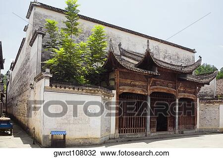 Facade of a house, Xidi, Anhui Province, China View Large Photo Image Stock Image - Facade of a house, Xidi, Anhui Province, China. Fotosearch