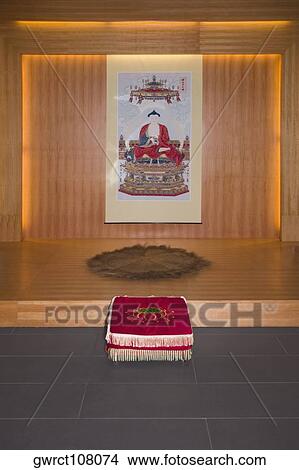 Picture - Interiors of a temple, Shaolin Monastery, Henan Province, China. Fotosearch