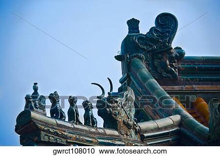 Low angle view of sculpture on the roof of a building, Tower of Buddha Fragrance, Summer Palace, Beijing, China View Large Photo Image Stock Image - Low angle view of sculpture on the roof of a building, Tower of Buddha Fragrance, Summer Palace, Beijing, China. Fotosearch
