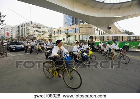 Traffic on the road, Hefei, Anhui, China View Large Photo Image Stock Photo - Traffic on the road, Hefei, Anhui, China. Fotosearch