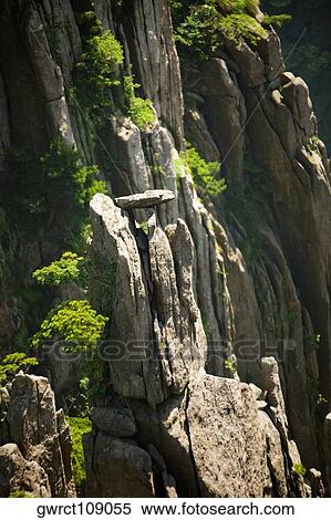 Stock Photography - High angle view of a mountain, Huangshan Mountains, Anhui Province, China. Fotosearch