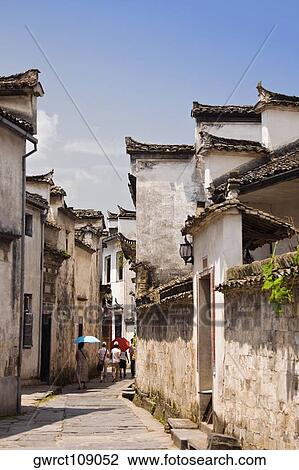 Houses in a village, Xidi, Anhui Province, China View Large Photo Image Stock Image - Houses in a village, Xidi, Anhui Province, China. Fotosearch