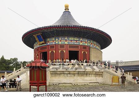 Tourists at a temple, Imperial Vault Of Heaven, Temple of Heaven, Beijing, China View Large Photo Image Stock Image - Tourists at a temple, Imperial Vault Of Heaven, Temple of Heaven, Beijing, China. Fotosearch