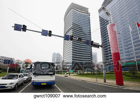 Traffic on the road, Qingdao, Shandong Province, China View Large Photo Image Stock Photo - Traffic on the road, Qingdao, Shandong Province, China. Fotosearch