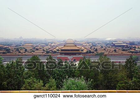 Aerial view of a palace, Forbidden City, Beijing, China View Large Photo Image Picture - Aerial view of a palace, Forbidden City, Beijing, China. Fotosearch