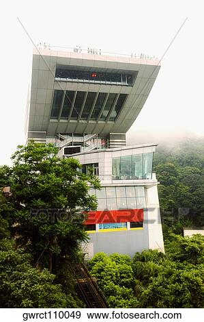 Stock Photo - Exteriors of a building, Peak Tower, Victoria Peak, Hong Kong Island, Hong Kong, China. Fotosearch