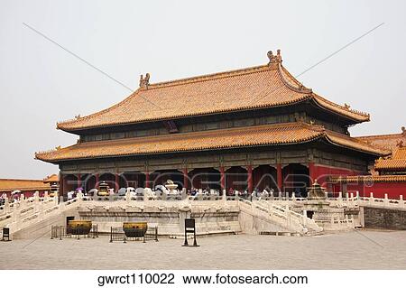 Facade of a palace, Forbidden City, Beijing, China View Large Photo Image Stock Image - Facade of a palace, Forbidden City, Beijing, China. Fotosearch